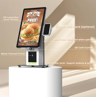 Kiosque de commande automatique Android 32 pouces pour restaurant, terminal à écran tactile avec imprimante de reçus et personnalisation du menu
