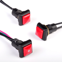 Toowei 12mm 3a 250v bouton poussoir Mini interrupteur étanche à l'eau Ip67 carré illuminé coloré pour voiture bateau