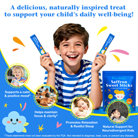 Acentiallabs Saffraan Extract Poeder voor Kinderen, 25 Sachets, Bevordert Ontspanning, Slaap en Gevoelsbalans bij Kinderen, Kruidensupplement