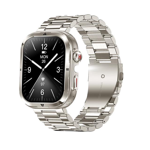 MK86 Smartwatch 2.01" BT Call Metal Body BO BP 100+ Sport Modes Tracker Flashlight Outdoor IP68 Waterproof Smartwatch Watch