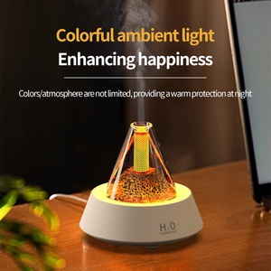 Humidificador de Aromaterapia con Luz LED de 7 Colores, Ultrasónico, Apagado Automático, Vapor Frío, Luz Nocturna, Llama de Lava Volcánica, Mini USB, Modelo 183A - Product Image 4