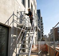 Andamio de Marco Tipo Mamparo de Acero de Grado Profesional para Construcción, Soporte Tubular, Andamio de Marco Tipo Mamparo para Trabajos de Albañilería