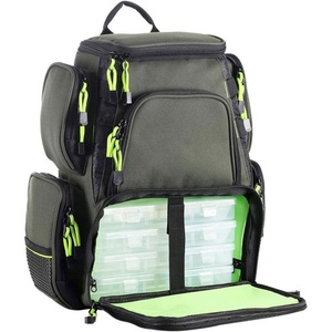 Large Lure Reel Storage 7.5L 4 Trays Multifunctional <b>Box</b> Fishing Bag Fishing Tackle Backpack Polyester Heavy Duty Zipper Closure - Product Image 1