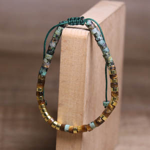 Bracciale in pietra naturale per le donne africano turchese occhio di tigre con perline treccia braccialetto di cristallo di guarigione gioielli raffinati per gli uomini - Product Image 6