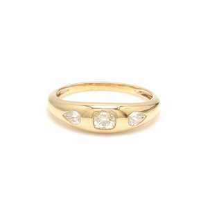 Superbes bagues massives tendance en or pur 14 carats plaqué rhodium, serties de diamants taille poire pavés, faites à la main, certifiées 0,47 ct - Product Image 5
