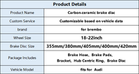 Disques de frein en céramique hautement personnalisés de 380 mm avec kit de freinage surdimensionné d'origine, adaptés aux jantes de 19 pouces et 20 pouces, compatibles avec Audi RS3 RS4 RS5