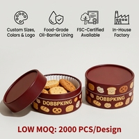 Boîte cylindrique en carton rond imprimée sur mesure, boîte de luxe en papier kraft pour pâtisserie, gâteau, biscuits, emballage cadeau