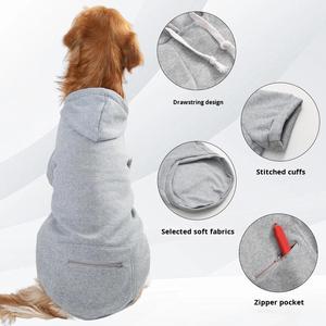 Adjustable Elastic Hooded Zipper Pocket <b>Hoodie</b> for Medium and Large <b>Dogs</b> Cross-Border Winter Solid Pattern Pocket <b>Hoodie</b> - Product Image 1
