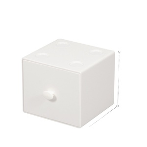 Boîte de rangement en plastique de style blocs de construction avec tiroir - Product Image 1