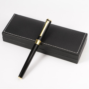 Scatola di penna nera in pelle di lusso personalizzata per confezione da penna o regalo con Logo personalizzato - Product Image 5