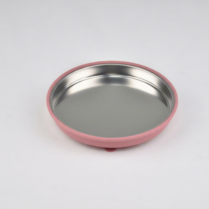 Assiette ronde à ventouse pour bébé en silicone réutilisable, antidérapante, résistante à la chaleur, en acier inoxydable 304, sans BPA, passe au lave-vaisselle - Product Image 3