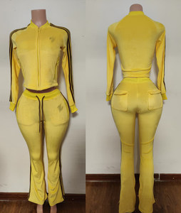 Nuovi Arrivi Abbigliamento Y2k, Tuta in Velluto a Righe con Logo Personalizzato per Donne, Giacca con Zip e Pantaloni Jogger, Set Due Pezzi da <span class=keywords><strong>Donna</strong></span> - Product Image 4