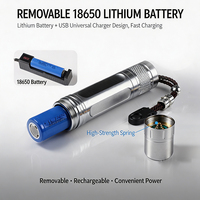 Linterna de Inspección Recargable de Acero Inoxidable de 480lm IP65, Luz Blanca/Amarilla, LED de 10W, Haz Ajustable, Luz de Trabajo Industrial