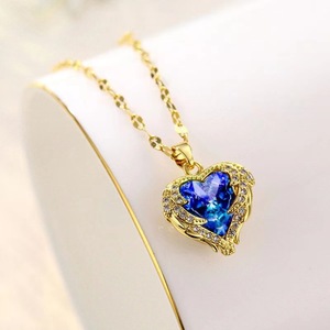 Collana con Ciondolo Brillante a Cuore dell'Oceano in Cristallo da Donna con Zirconi Gioiello da Sposa <span class=keywords><strong>di</strong></span> Charme Idea Regalo - Product Image 2