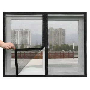 Sivrisinek pencere Net tel örgü elek odası Anti sivrisinek pencere cibinlik perde koruyucu böcek Wasp pencere teli fermuar ile