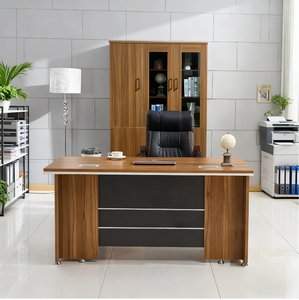 Depolama Dolaplı Yönetici Ahşap Ofis Koltuğu ve Masa Seti - Ticari ve Dış Mekan Kullanımı için Dayanıklı, Çevre Dostu, Kolay Montaj - Product Image 1