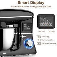 Robot culinaire électrique multifonction transfrontalier avec écran tactile, batteur sur socle, pétrin, mixeur, centrifugeuse et batteur à œufs