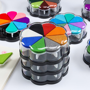 8pcs in Colourful Detachable 8 Colours Petal Water Drop <strong>Stamp</strong> <strong>Pad</strong> Office Special Silicone Sealing Clay Diy Handbook Rubber <strong>Stamp</strong> - Product Image 1