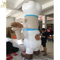 Mascotte gonflable personnalisée de chef cuisinier de 3 m de haut pour la publicité des magasins d'alimentation