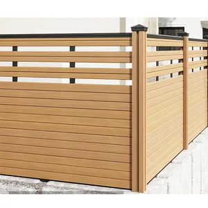 Hot sale best quality outdoor wood plastic composite wpc outside fence garten zaun recinzione fencing set with aluminum frame