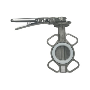 Stainless Steel Butterfly Valve D371FP 10/16P Manual Handle PTFE <b>Seal</b> DN125 For Water Steam Air - Product Image 4