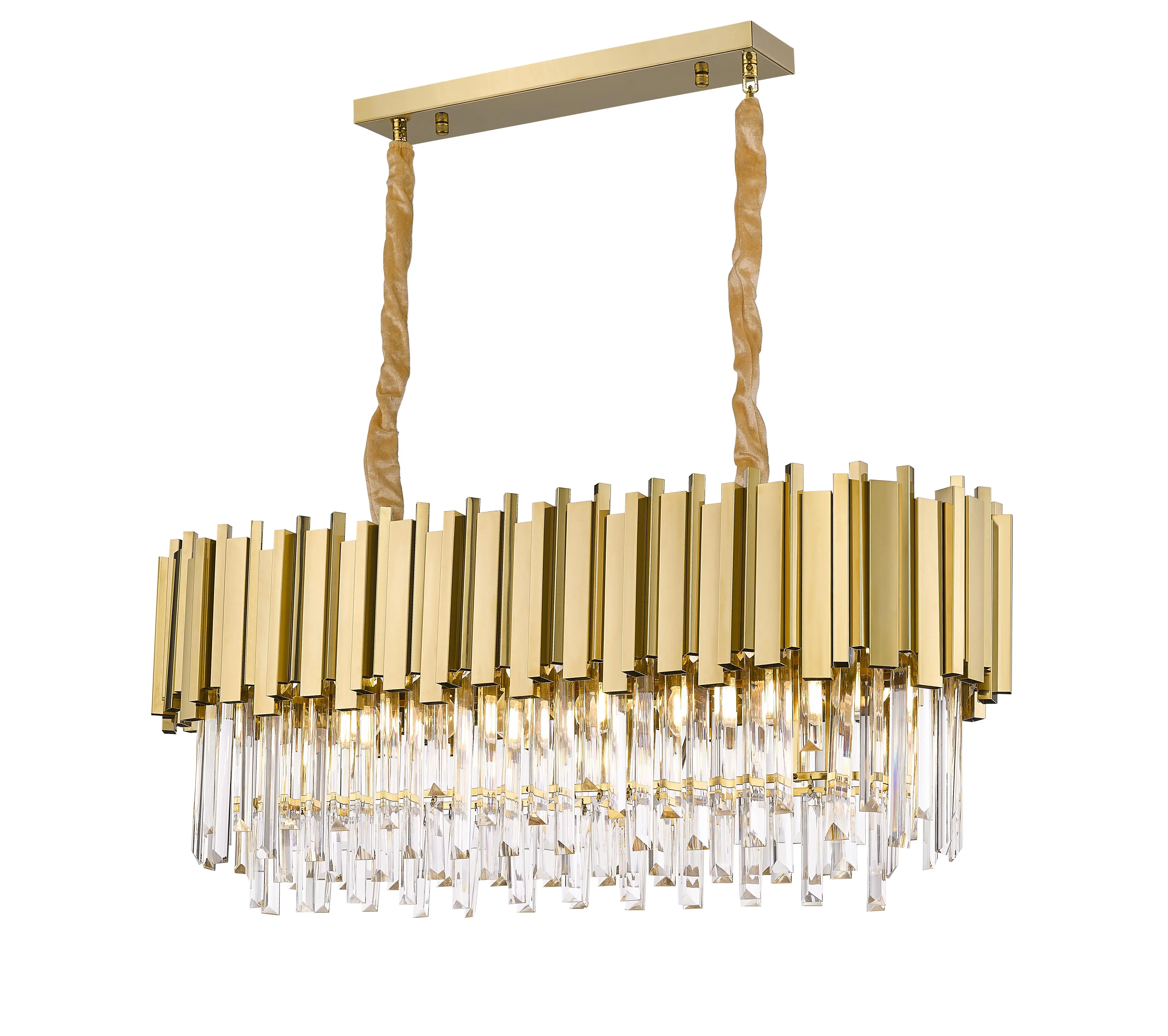 Indoor Decorative Lighting Luxury Brass K9 Crystal Cristal Chandelier Pendant Lamp