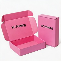 Boîtes d'expédition pour vêtements en carton ondulé avec impression de logo de marque personnalisée, couleur rose, emballage pour envoi postal