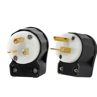 Conector de Repuesto para Cable de Enchufe Macho de 2 Polos y 3 Hilos, NEMA 5-20P, 20 Amperios, 120-125 Voltios, con Cuchilla Recta de 90 Grados en Ángulo Recto