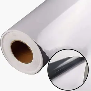 คุณภาพสูงสีขาวเคลือบเงาไวนิล Self-กาวสําหรับฟลอร์เต้นรํางานแต่งงานตกแต่งฟลอร์เต้นรําม้วน PVC สติกเกอร์
