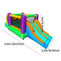 Château gonflable pour enfants YULU, écologique, en polyester, avec toboggan et trampoline, grand château gonflable combiné pour l'extérieur