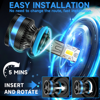 Ampoules de phares LED tricolores SENROBO K58S, compatibilité universelle, étanches IP68, 12V H1 H4 H7 H11 9005 9006 9012, phares automobiles