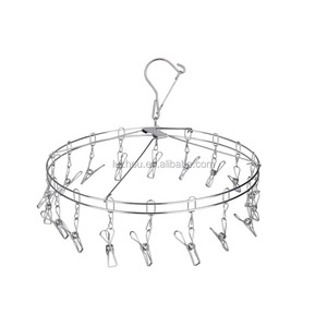 Fuente de la fábrica de Metal de acero inoxidable de secado plegable percha de lavandería Clips ropa percha rack - Product Image 2