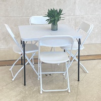 Ensemble table et chaises pliantes en plastique, gain de place, portable, multi-usages, pour extérieur, facile à ranger