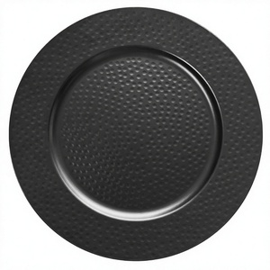 Assiettes de service modernes en métal martelé réutilisables, faites à la main, de forme ronde, pour mariage, restaurant, hôtel. - Product Image 2