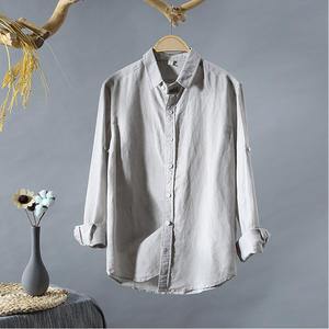 Camicia di cotone di <span class=keywords><strong>lino</strong></span> a manica lunga classica di alta qualità per gli uomini - Product Image 3