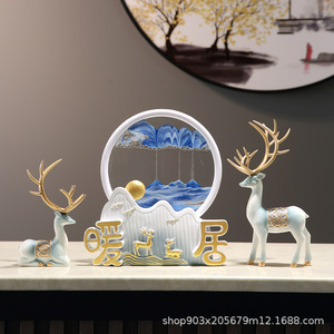 Ornements de sables mouvants Chaleureux maison décompression Bibliothèque décorations Cadeaux de pendaison de crémaillère Vente en gros Nouvel artisanat chinois - Product Image 2