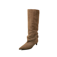 Bottines d'hiver à talon aiguille et bout pointu pour chaton