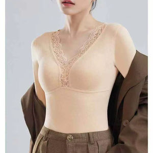 4-V063 # Intimo Termico con Imbottitura al Petto, Abbigliamento Autunnale, Maglia a Maniche Lunghe Calda - Product Image 1