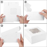 Cajas Rígidas de Papel Kraft Macaron con Ventana Grande Ondulada, Recubiertas con UV, para Envasado de Alimentos, con Tamaño Personalizado, Venta de Fábrica
