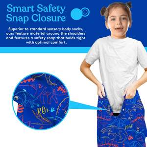 I bambini autistici X-Large blu dinosauro Full Body calza fornisce Input di pressione profonda giocattoli sensoriali calza corpo calza - Product Image 3