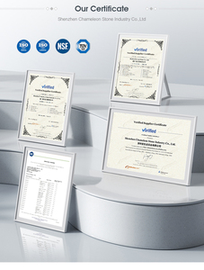 Tùy chỉnh vàng trắng calacatta Đá Thạch Anh Hiện Đại <span class=keywords><strong>CE</strong></span> chứng nhận đánh bóng Acrylic Nhân tạo tấm đá cẩm thạch cho sàn nhà bếp - Product Image 5