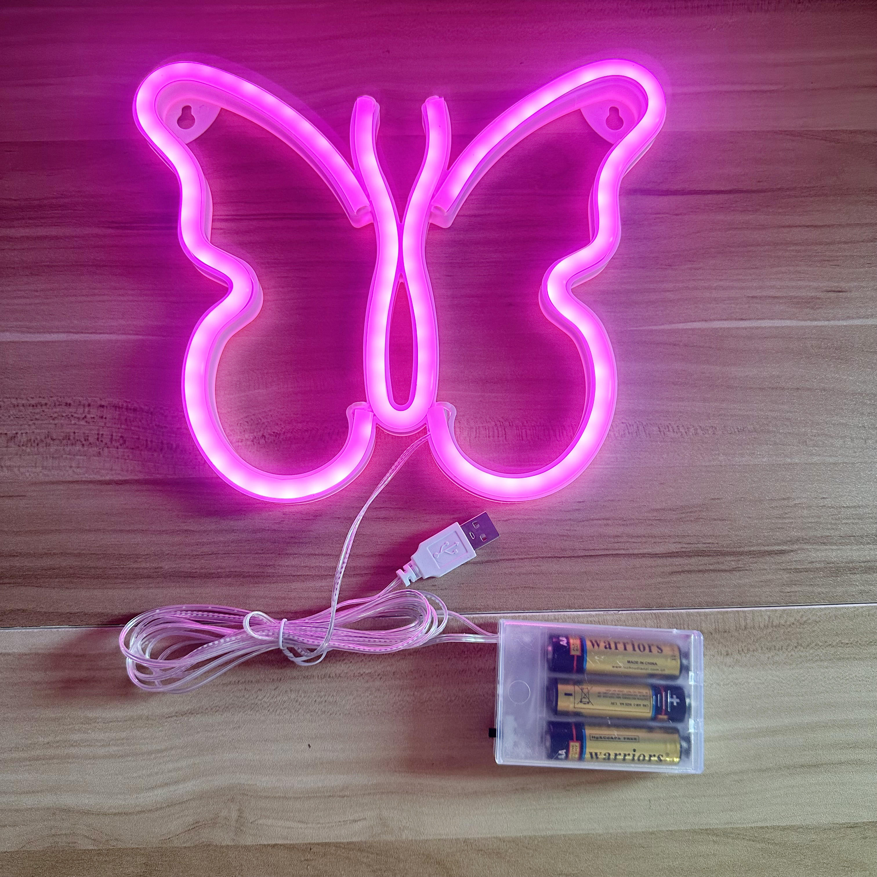 Cross-Border Christmas RGB Flex Neon Light Bar Luminous Butterfly Hose Billboard Plastic Body for Background Wall Decorations