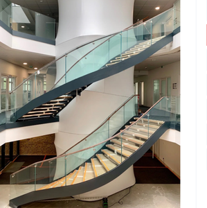 <span class=keywords><strong>Escalera</strong></span> Curva de Gran Radio, <span class=keywords><strong>Escalones</strong></span> <span class=keywords><strong>Anchos</strong></span> Curvos, Barandilla de Vidrio Curva, Diseño de <span class=keywords><strong>Escalera</strong></span> para Penthouse - Product Image 4
