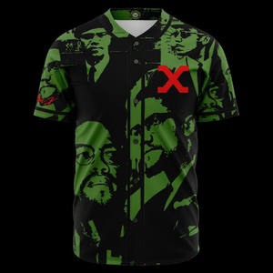 Camiseta de béisbol clásica con patrón de Malcom X para hombre, camisas verdes estampadas, fabricante de ropa - Product Image 5