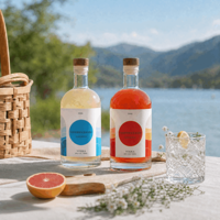 Botol Minuman Keras Kaca Bening 750ml Label Kustom, Botol Anggur Kaca Kosong untuk Vodka Whiskey Brandy