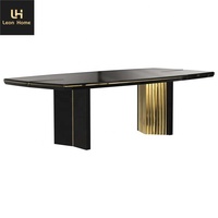 Bens — ensemble de table à manger de luxe personnalisé, meuble avec jambes en acier inoxydable, 8 places