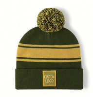 Bonnet tricoté de créateur avec pompon, logo brodé, pour le sport et le golf, personnalisable, bonnet d'hiver