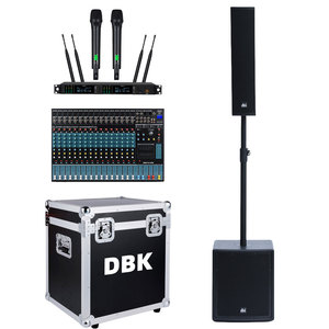 Altavoces de Columna Profesionales DBK de 10x3.5 Pulgadas, Sistema de <span class=keywords><strong>Subwoofer</strong></span> Activo de 15 Pulgadas, <span class=keywords><strong>Amplificador</strong></span> DSP Portátil de 600 W RMS para Iglesia y Escenario - Product Image 1