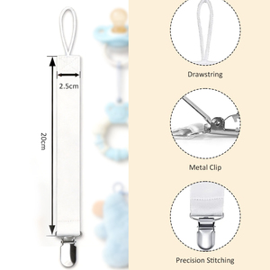 Sublimation Pacifier Clip Chain Blank Polyester Double Side Print Custom Soother Holder Strap Metal Clip <b>Dummy</b> Leash for Baby - Product Image 1