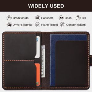 <span class=keywords><strong>Porte</strong></span>-passeport personnalisé en cuir Crazy Horse pour femmes et hommes, portefeuille vintage fin avec protection RFID et emplacement pour AirTag - Product Image 3